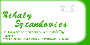 mihaly sztankovics business card